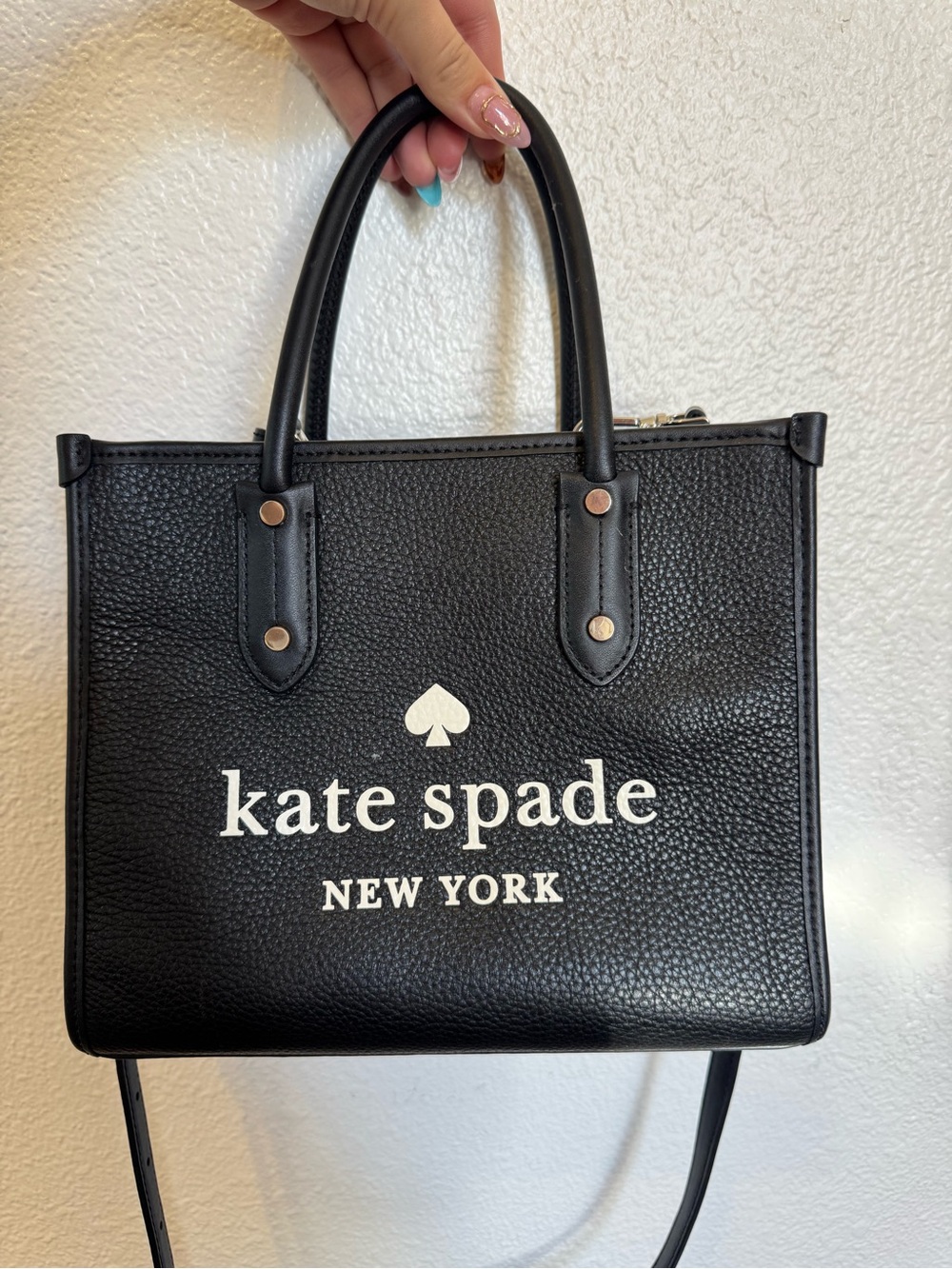 Kate Spade New York Black Pebbled Leather Tote Purse Work Bag
